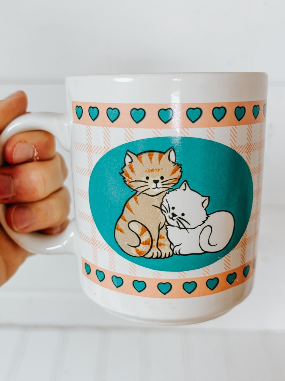 Vintage Cottagecore Cat Ceramic Coffee Mug